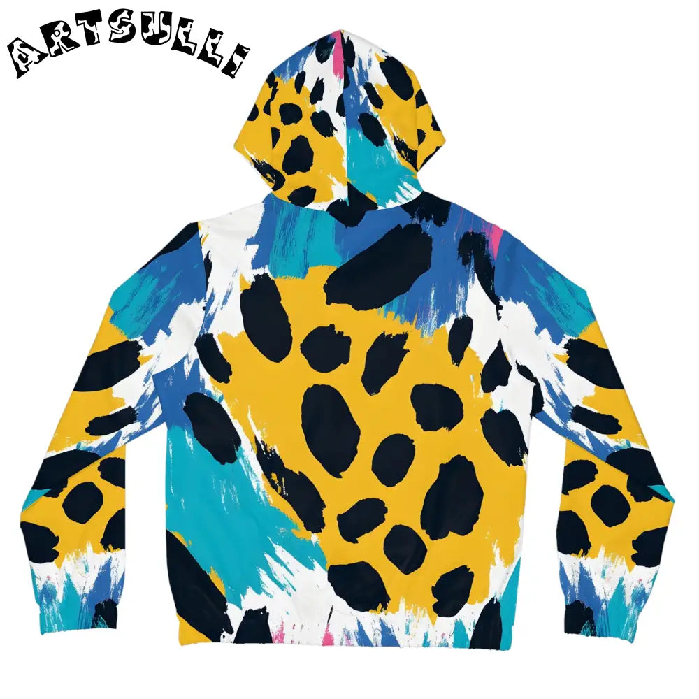 Womens Abstract Animal Print Zip Hoodie, Artsulli - Art is Long, Life is Short, All Over Prints, , , , , , , 