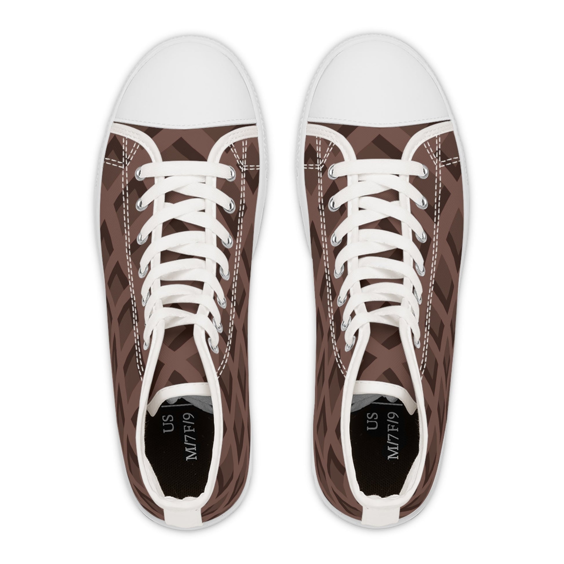Women's Brown Patterned High Tops, Artsulli - Art is Long, Life is Short, Shoes, , , , , , , 
