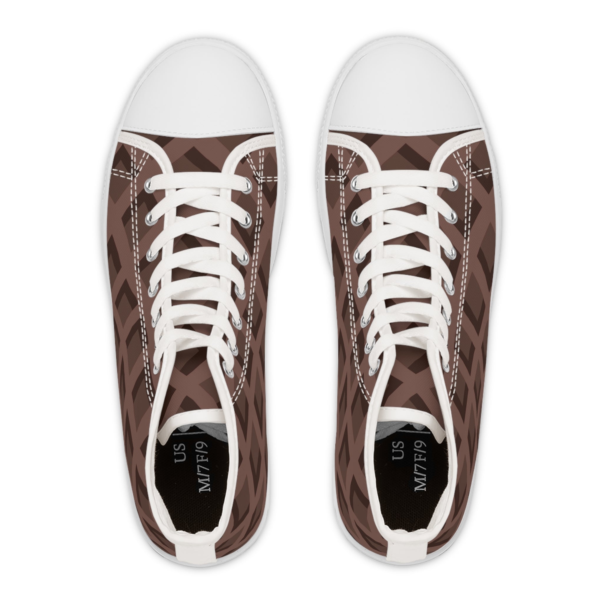 Women's Brown Patterned High Tops, Artsulli - Art is Long, Life is Short, Shoes, , , , , , , 