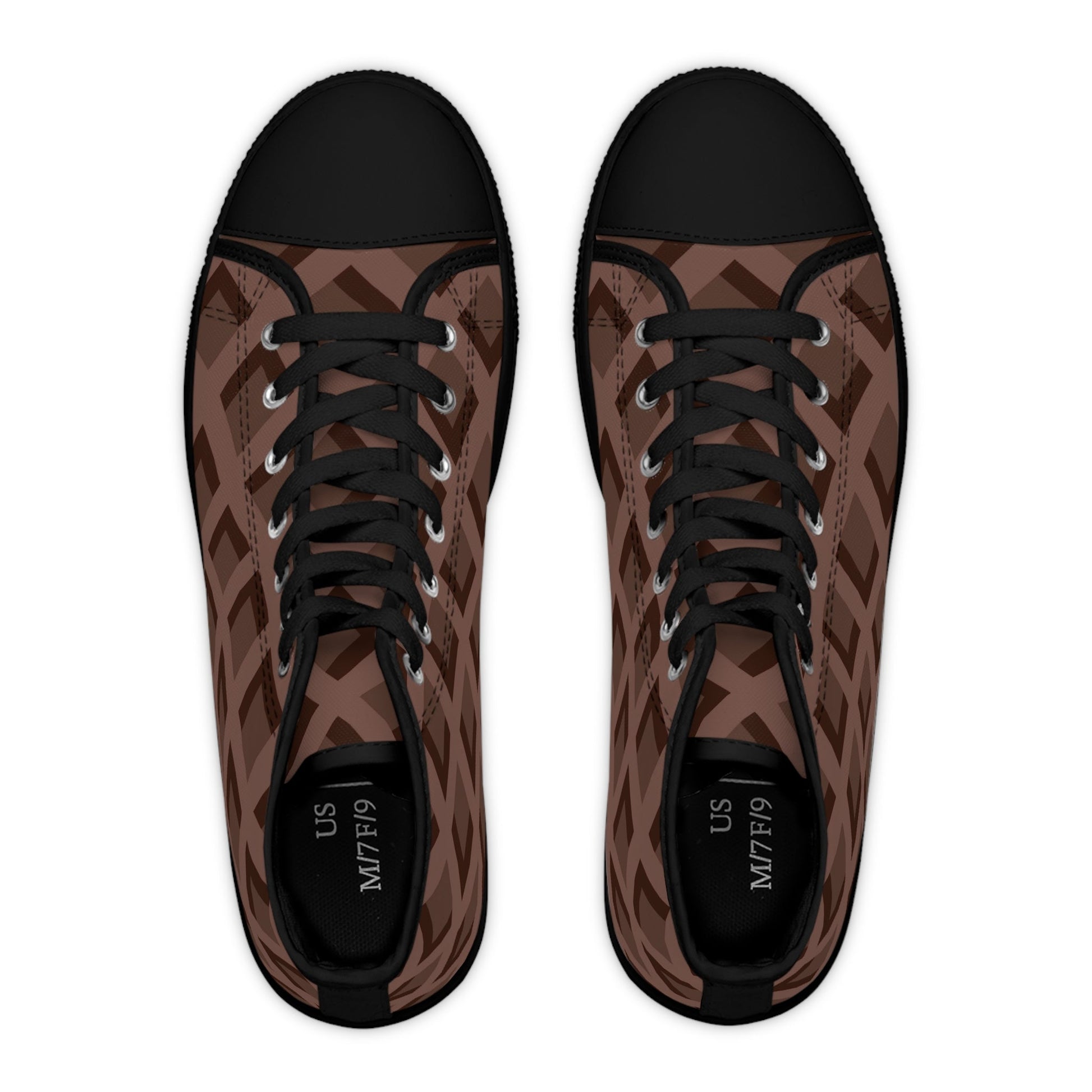 Women's Brown Patterned High Tops, Artsulli - Art is Long, Life is Short, Shoes, , , , , , , 