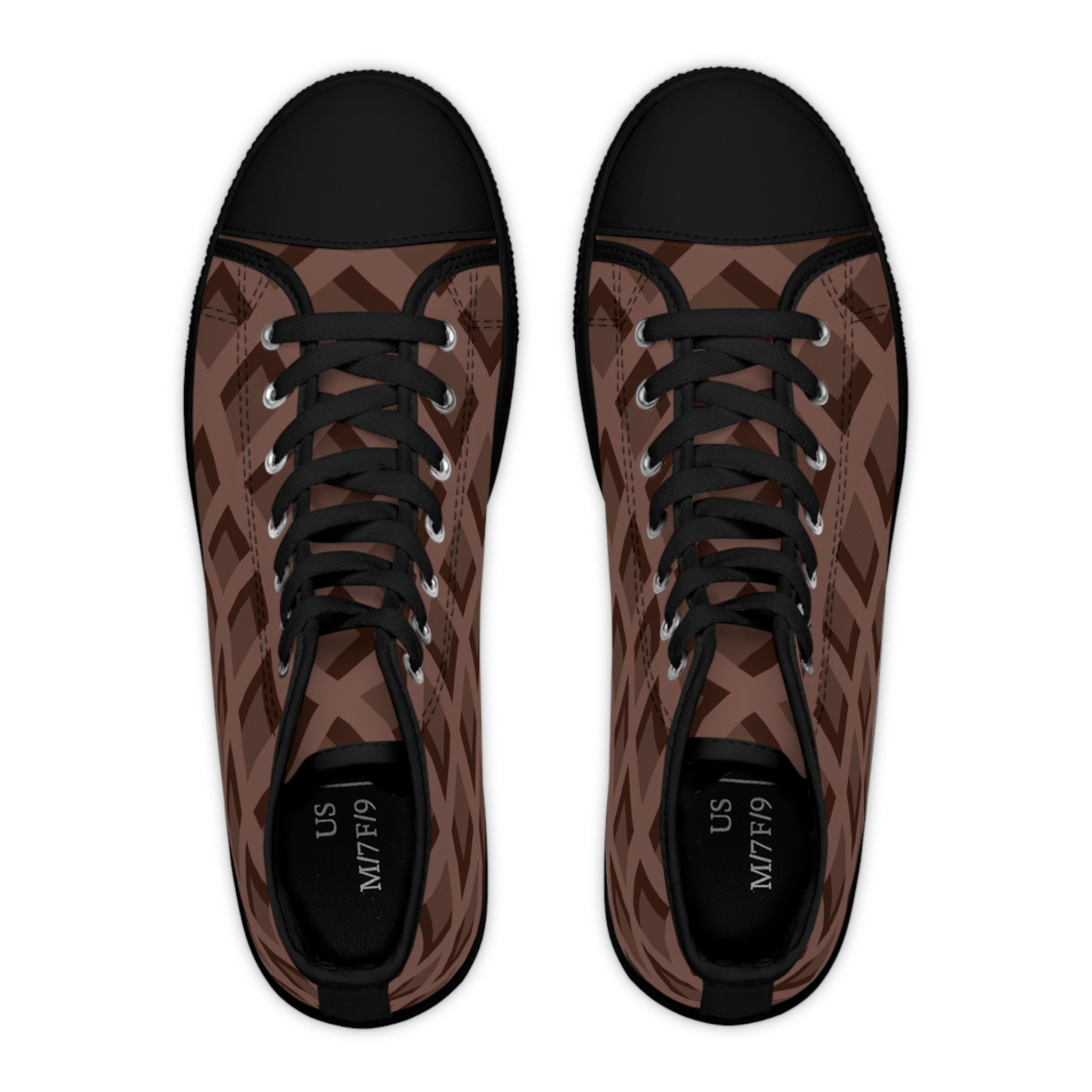 Women's Brown Patterned High Tops, Artsulli - Art is Long, Life is Short, Shoes, , , , , , , 
