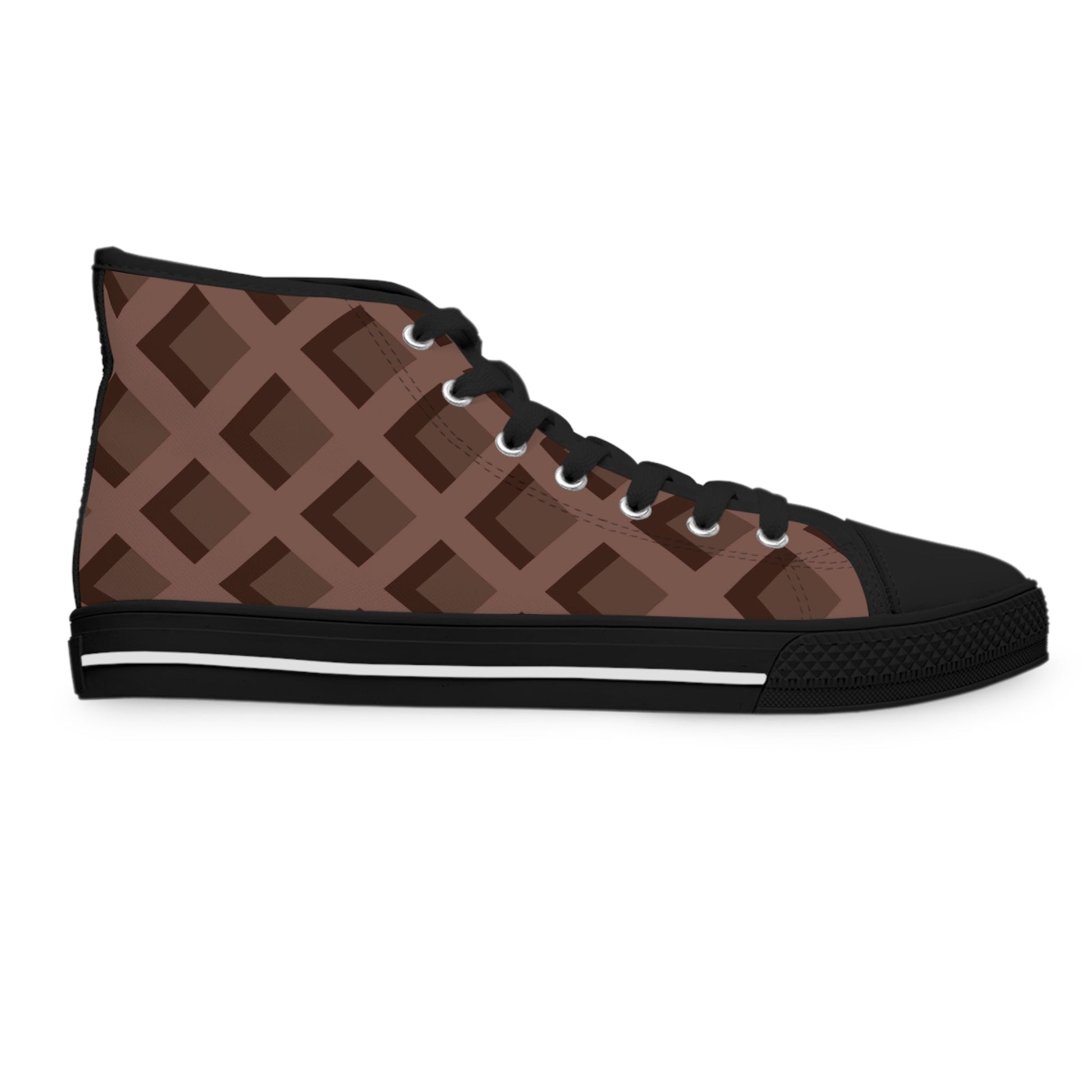 Women's Brown Patterned High Tops, Artsulli - Art is Long, Life is Short, Shoes, , , , , , , 