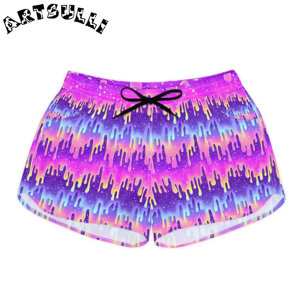 Women's Casual Shorts (AOP), Artsulli - Art is Long, Life is Short, All Over Prints, Size, S, Color, Black drawstring, , , 30946223699439387204
