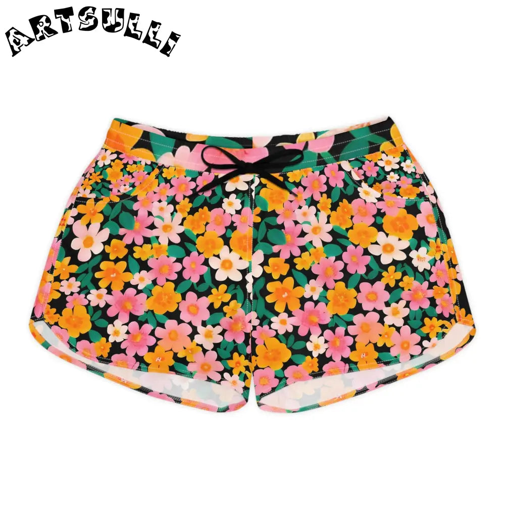 Women's Casual Shorts (AOP), Artsulli - Art is Long, Life is Short, All Over Prints, Size, S, Color, Black drawstring, , , 13618766304227611400