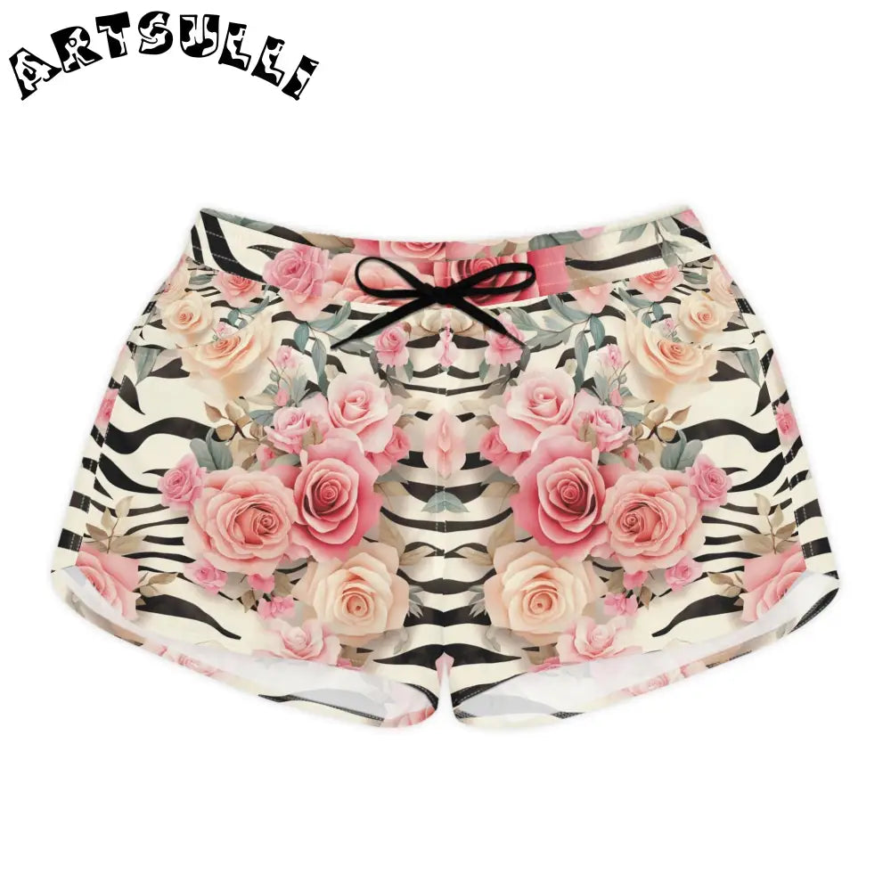 Women's Casual Shorts (AOP), Artsulli - Art is Long, Life is Short, All Over Prints, Size, S, Color, Black drawstring, , , 14365130155068130606