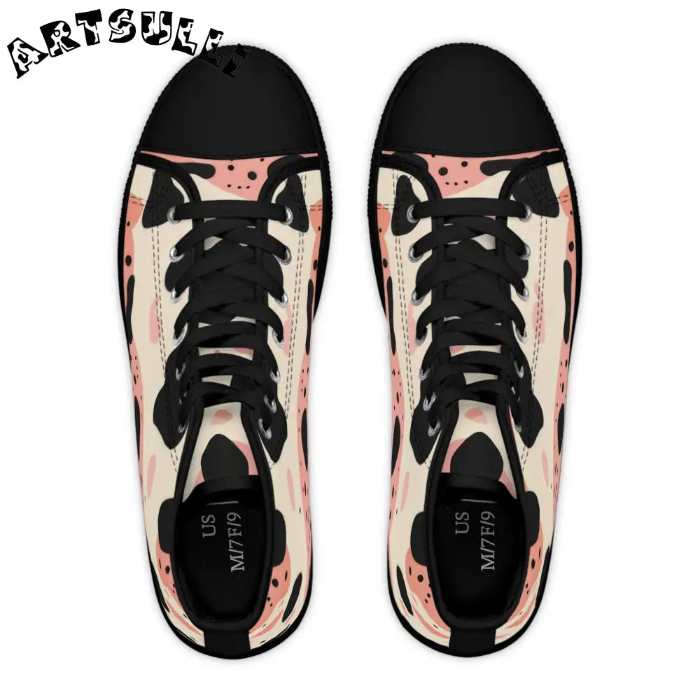 Womens Cow Print Breathable Polyester Canvas High Top Sneakers, Artsulli - Art is Long, Life is Short, Shoes, , , , , , , 