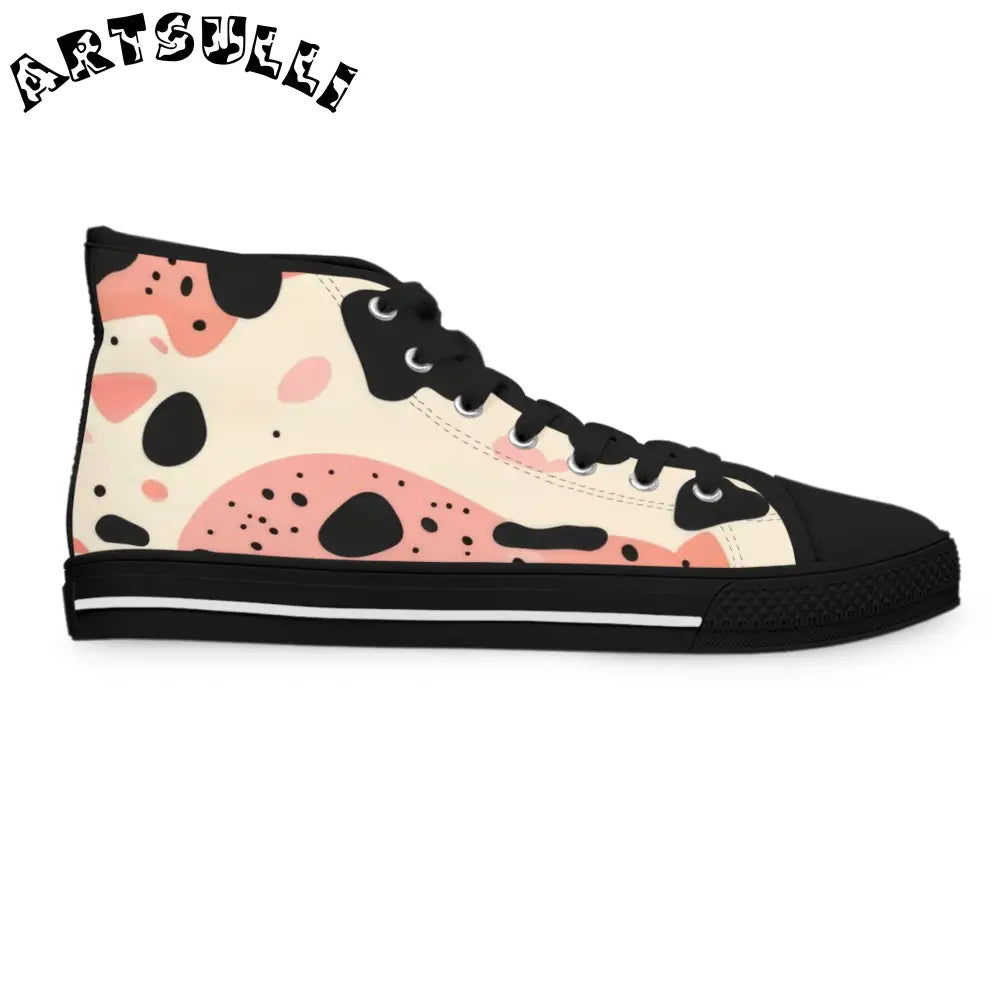 Womens Cow Print Breathable Polyester Canvas High Top Sneakers, Artsulli - Art is Long, Life is Short, Shoes, , , , , , , 