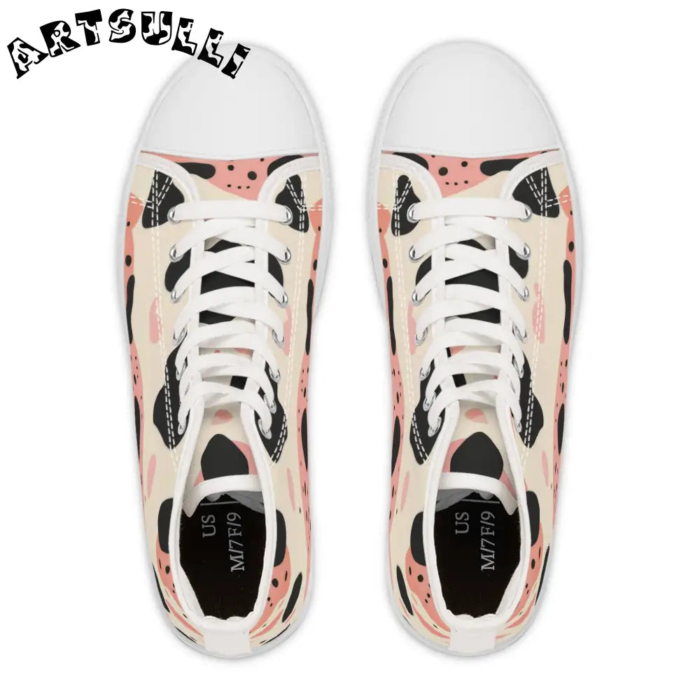 Womens Cow Print Breathable Polyester Canvas High Top Sneakers, Artsulli - Art is Long, Life is Short, Shoes, , , , , , , 