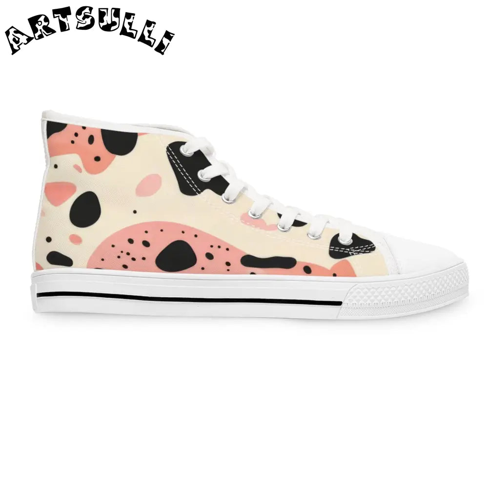 Womens Cow Print Breathable Polyester Canvas High Top Sneakers, Artsulli - Art is Long, Life is Short, Shoes, , , , , , , 