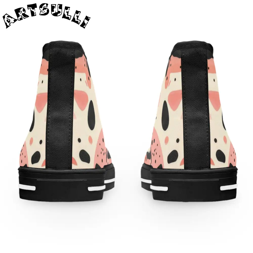 Womens Cow Print Breathable Polyester Canvas High Top Sneakers, Artsulli - Art is Long, Life is Short, Shoes, , , , , , , 