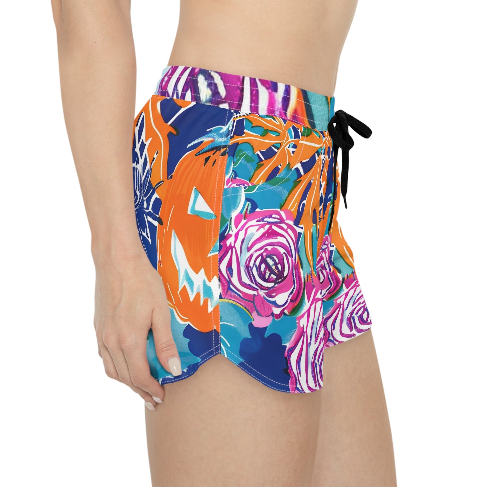 Women's Floral and Halloween Athletic Shorts, Artsulli - Art is Long, Life is Short, All Over Prints, , , , , , , 