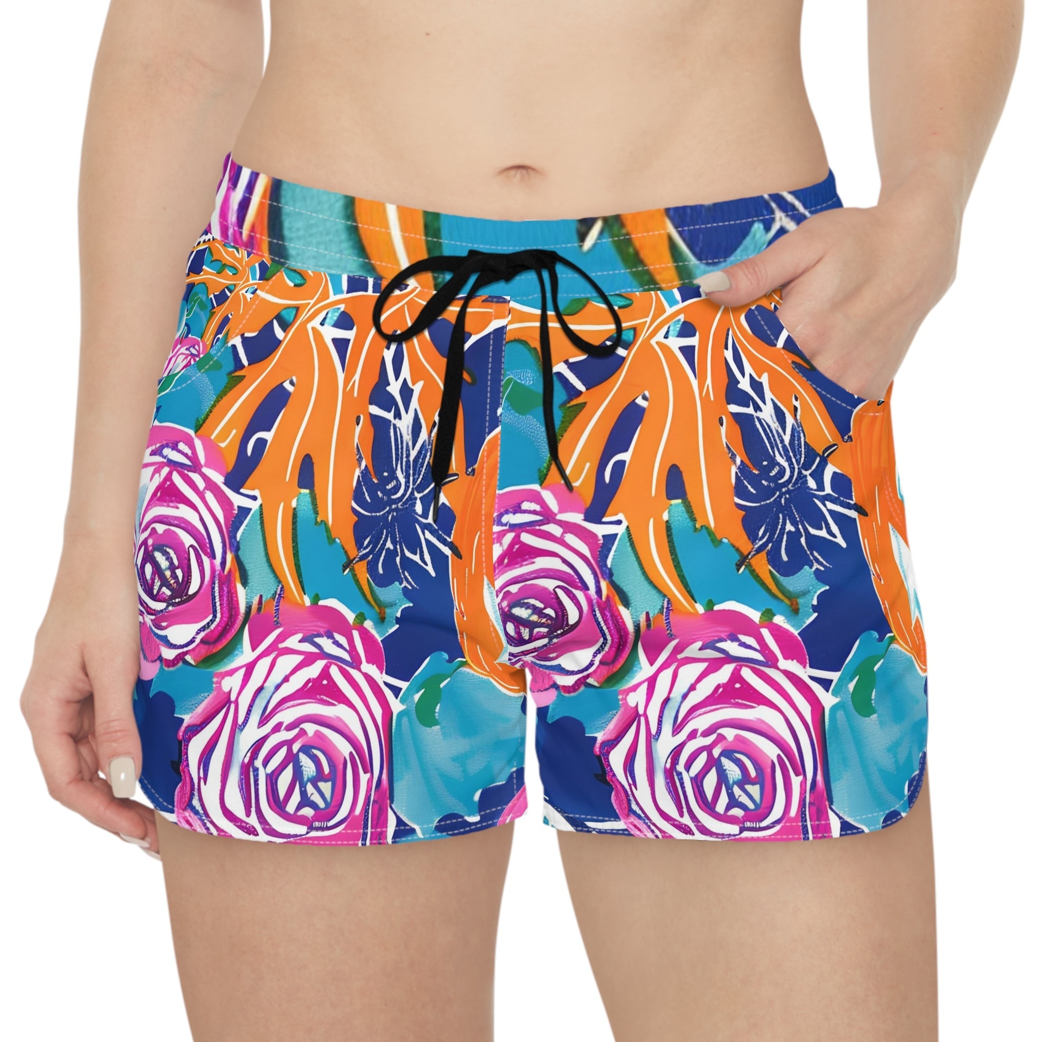 Women's Floral and Halloween Athletic Shorts, Artsulli - Art is Long, Life is Short, All Over Prints, , , , , , , 