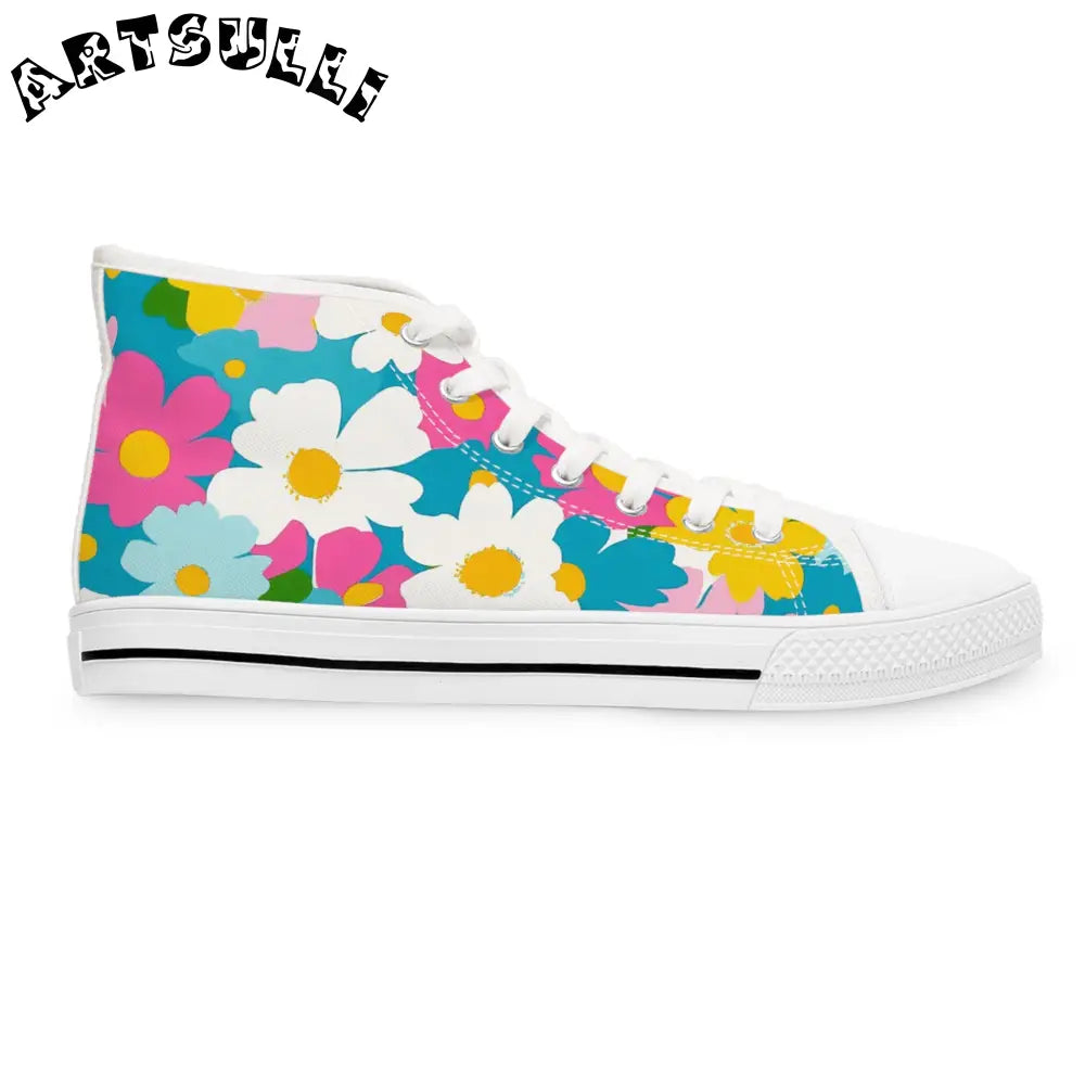 Womens Floral Art Printed Breathable Canvas High Tops, Artsulli - Art is Long, Life is Short, Shoes, , , , , , , 