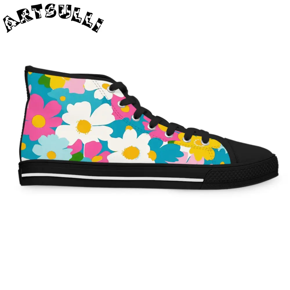 Womens Floral Art Printed Breathable Canvas High Tops, Artsulli - Art is Long, Life is Short, Shoes, , , , , , , 
