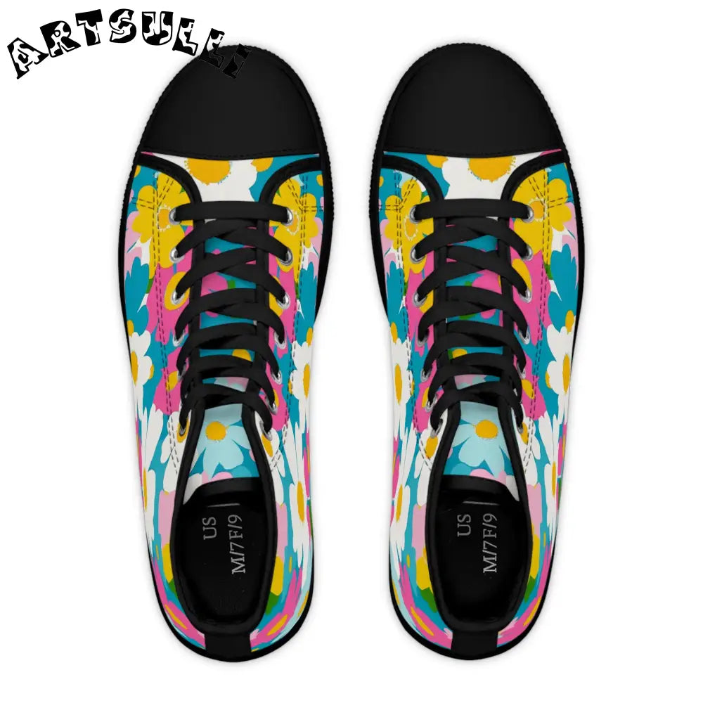 Womens Floral Art Printed Breathable Canvas High Tops, Artsulli - Art is Long, Life is Short, Shoes, , , , , , , 