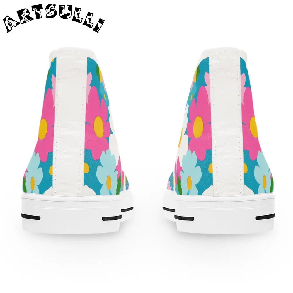 Womens Floral Art Printed Breathable Canvas High Tops, Artsulli - Art is Long, Life is Short, Shoes, , , , , , , 
