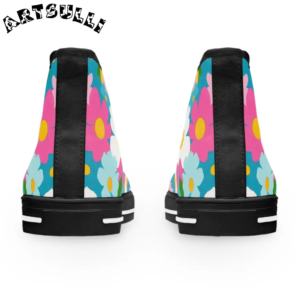 Womens Floral Art Printed Breathable Canvas High Tops, Artsulli - Art is Long, Life is Short, Shoes, , , , , , , 