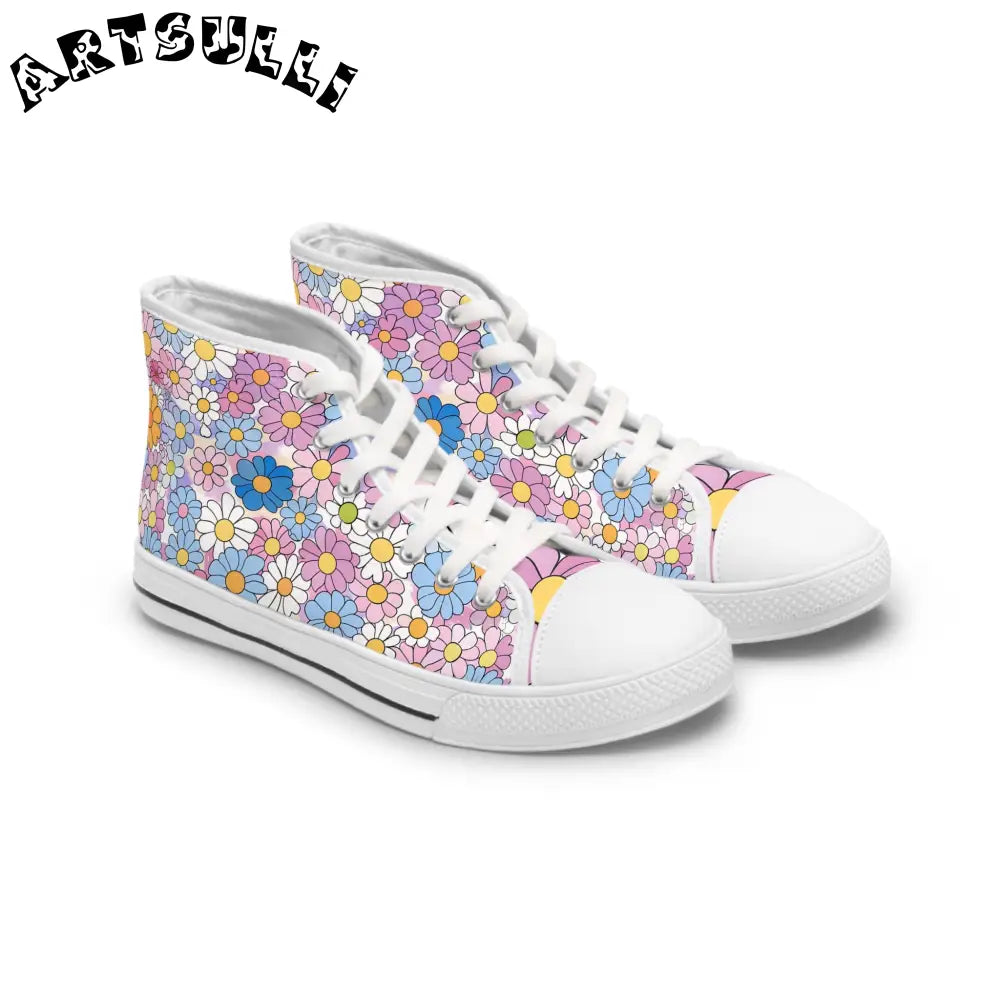 JAKKOUTTHEBXX Women’s Floral High Top Canvas Sneakers 2025