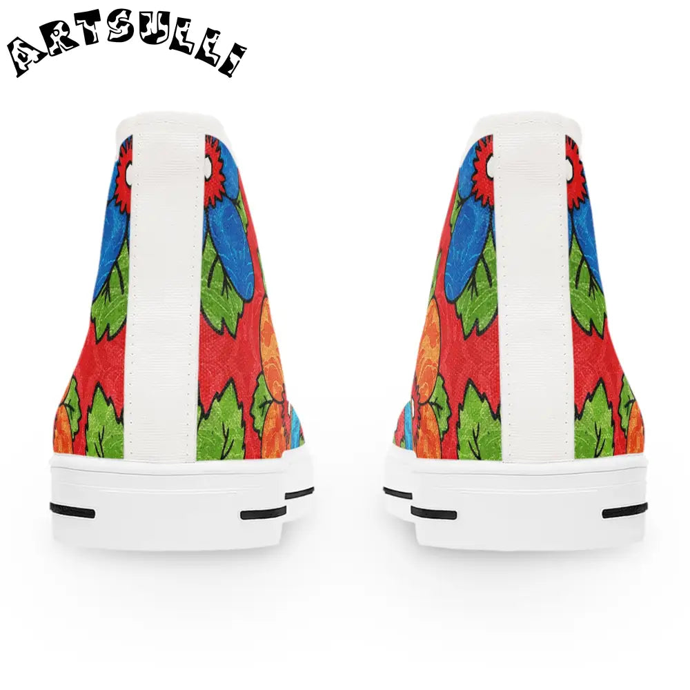Women's Floral High Tops with Breathable Polyester Canvas, Artsulli - Art is Long, Life is Short, Shoes, , , , , , , 