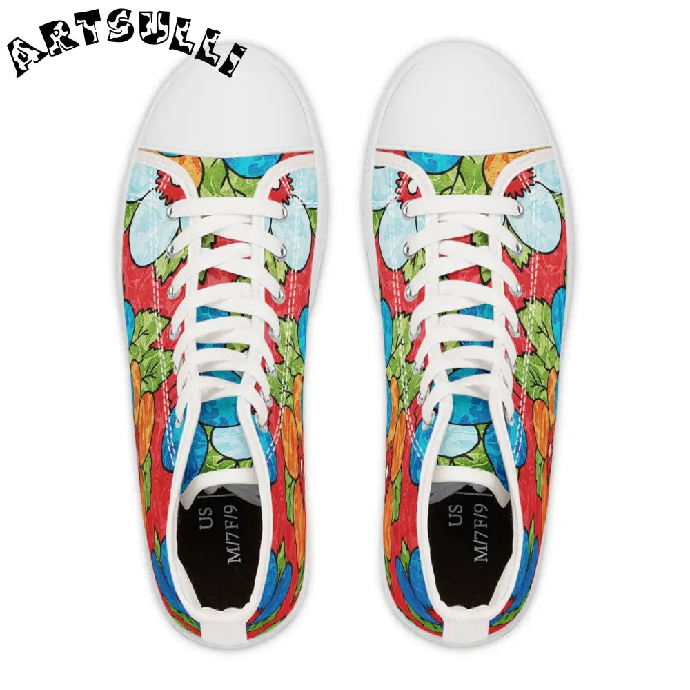 Women's Floral High Tops with Breathable Polyester Canvas, Artsulli - Art is Long, Life is Short, Shoes, , , , , , , 