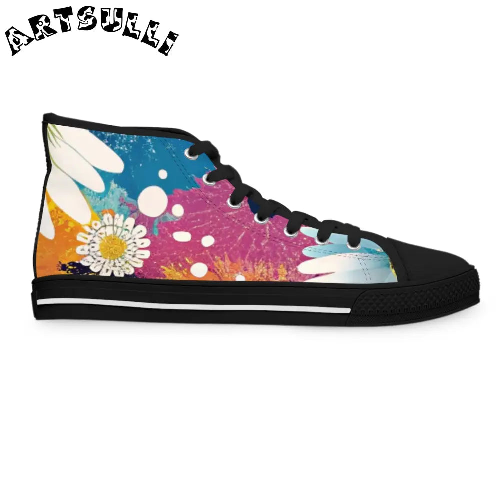 Women's High Floral Breathable Polyester Canvas Sneakers, Artsulli - Art is Long, Life is Short, Shoes, , , , , , , 