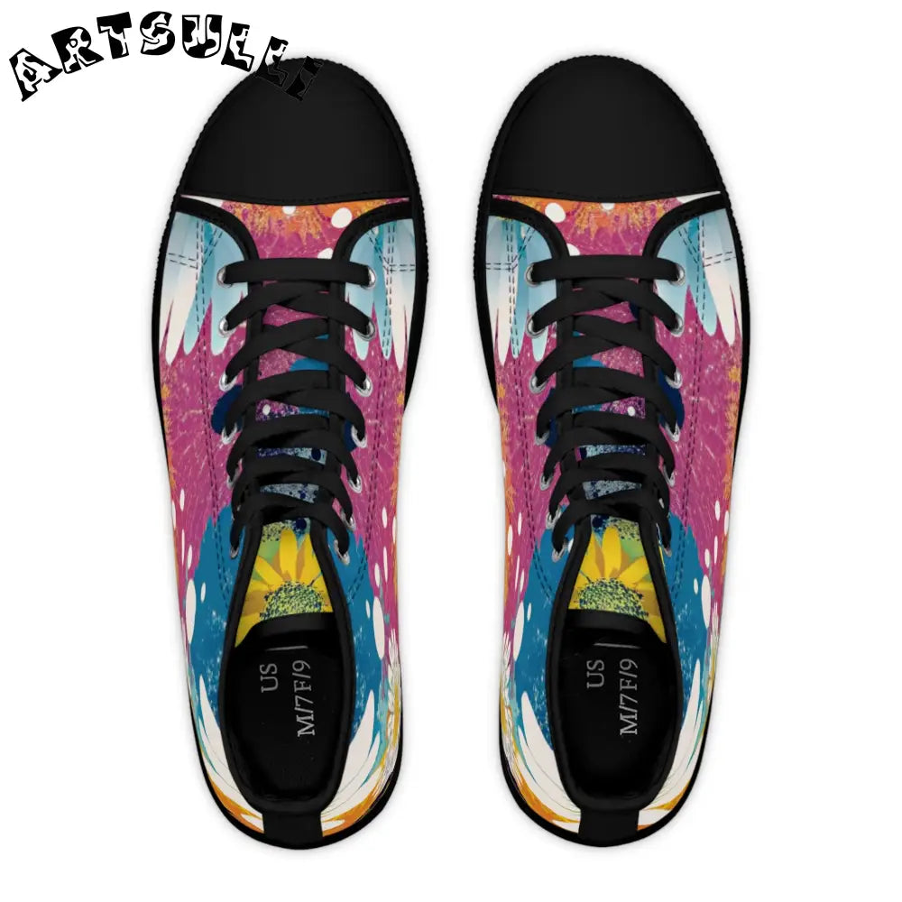 Women's High Floral Breathable Polyester Canvas Sneakers, Artsulli - Art is Long, Life is Short, Shoes, , , , , , , 