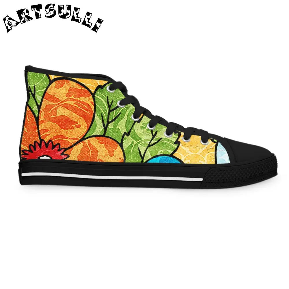 Women’s High Top Breathable Polyester Canvas Sneakers, Artsulli - Art is Long, Life is Short, Shoes, , , , , , , 