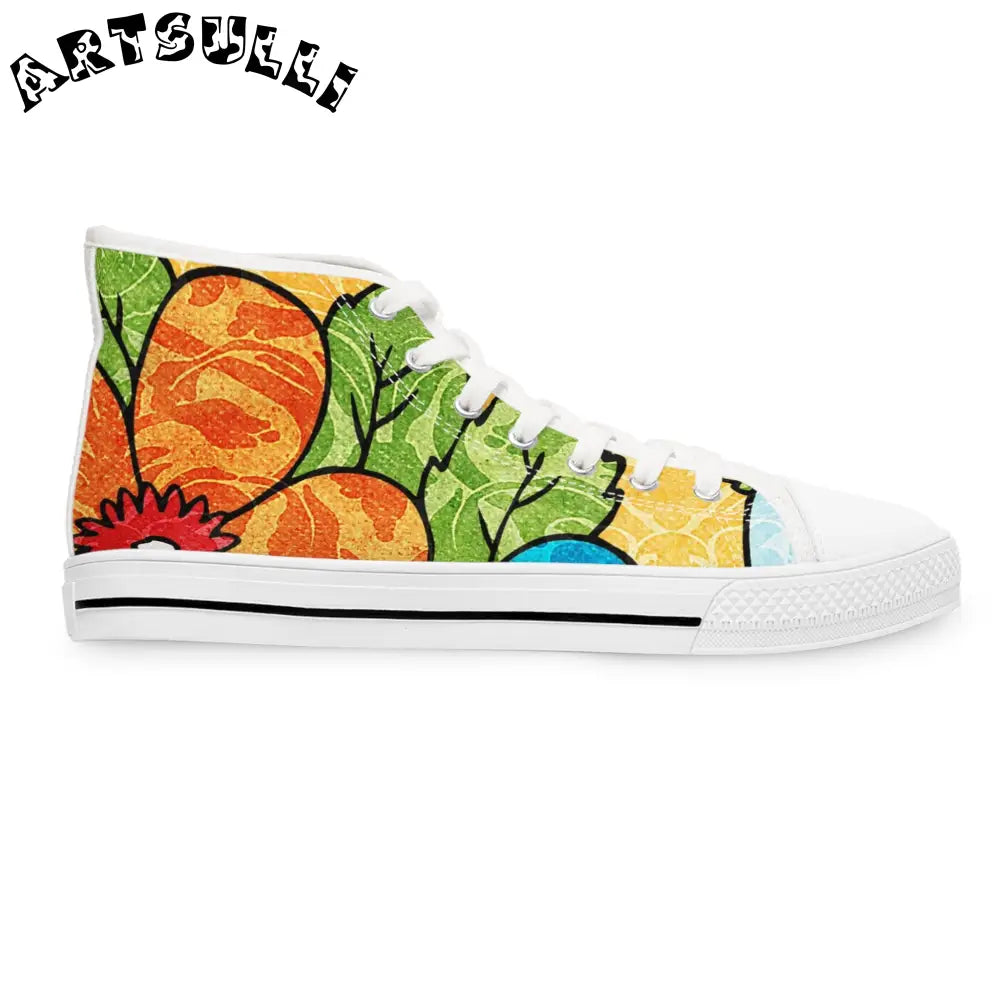 Women’s High Top Breathable Polyester Canvas Sneakers, Artsulli - Art is Long, Life is Short, Shoes, , , , , , , 