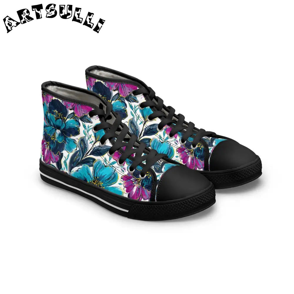 Women's High Top Sneakers, Artsulli - Art is Long, Life is Short, Shoes, Size, US 5.5, Color, Black sole, , , 19186071132948470321
