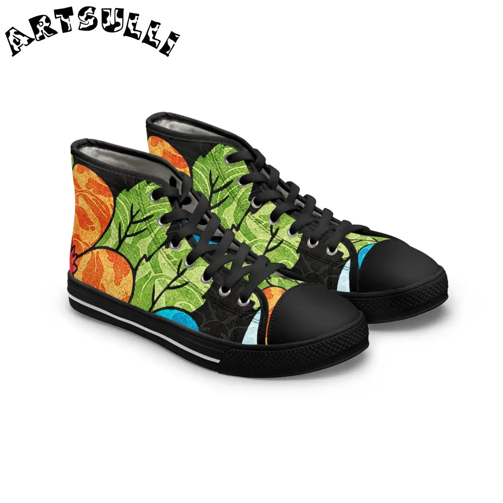 Womens High Tops with Hi-Poly Deodorant Canvas, Artsulli - Art is Long, Life is Short, Shoes, Size, US 5.5, Color, Black sole, , , 89916905760107149473