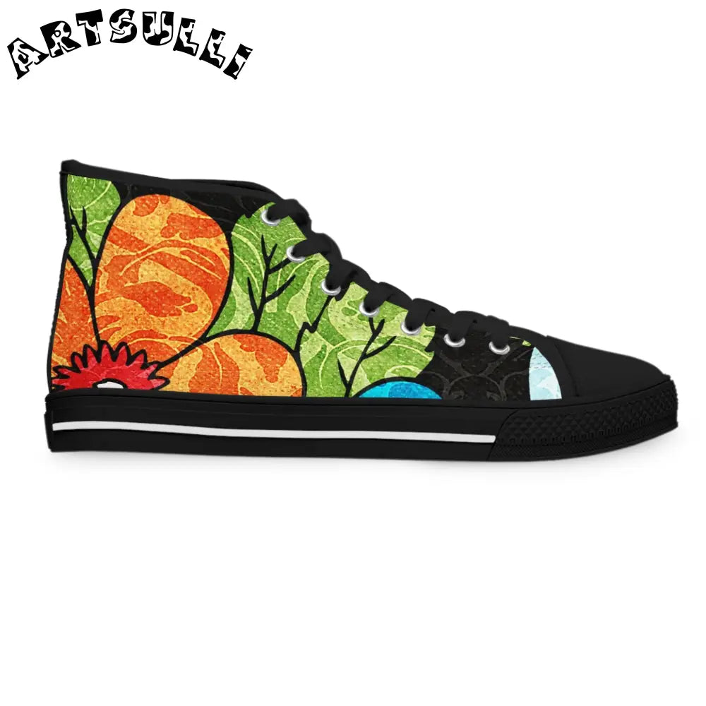 Womens High Tops with Hi-Poly Deodorant Canvas, Artsulli - Art is Long, Life is Short, Shoes, , , , , , , 