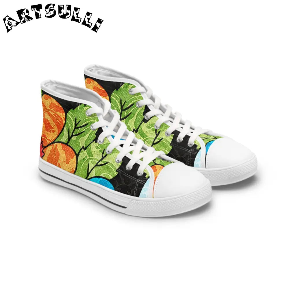 Womens High Tops with Hi-Poly Deodorant Canvas, Artsulli - Art is Long, Life is Short, Shoes, Size, US 5.5, Color, White sole, , , 18451728151581011469