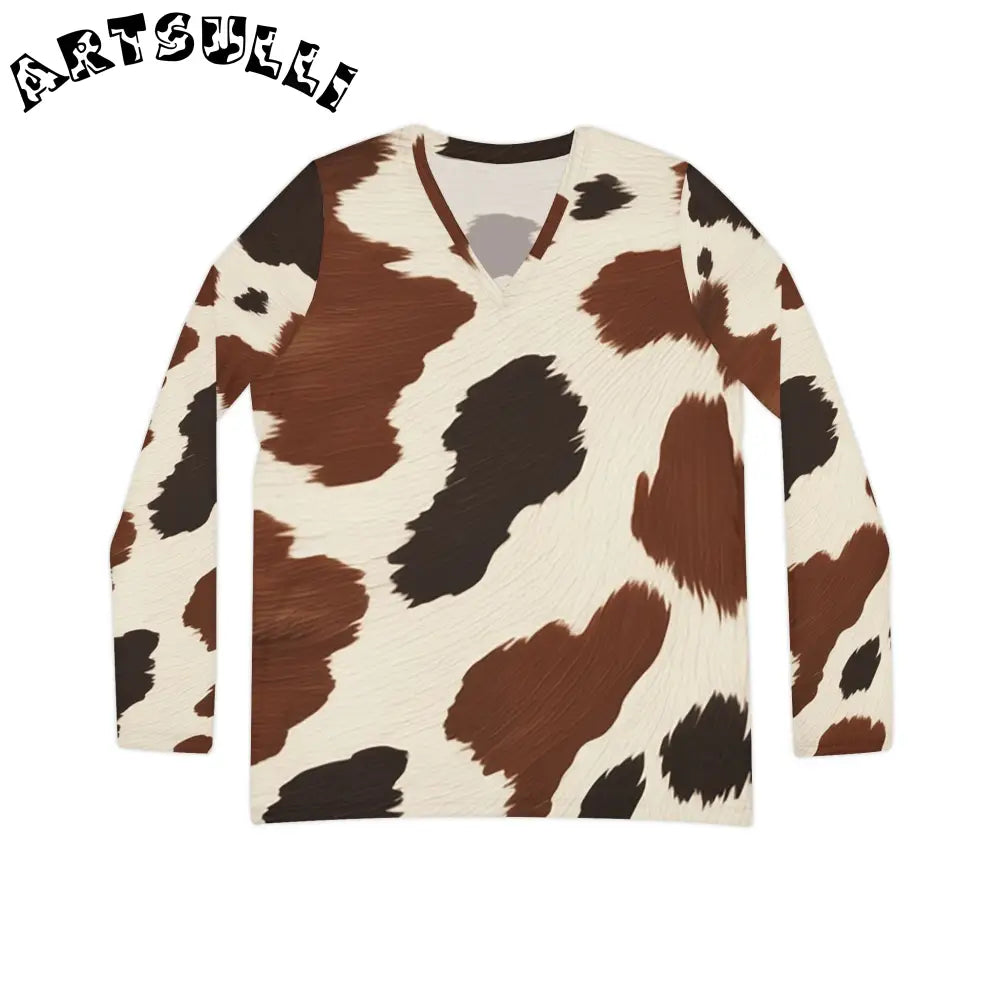 Women's Long Sleeve V-neck Shirt (AOP), Artsulli - Art is Long, Life is Short, All Over Prints, Size, XS, , , , , 23831618214783646576