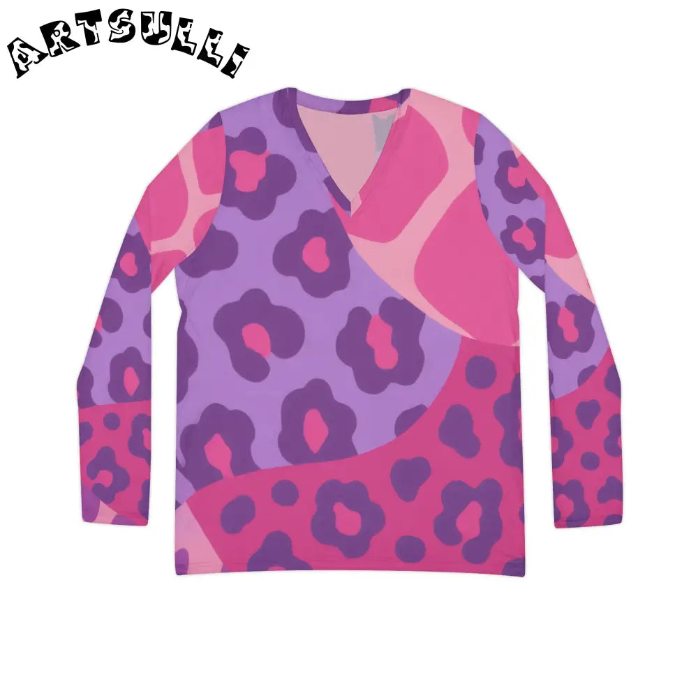 Women's Long Sleeve V-neck Shirt (AOP), Artsulli - Art is Long, Life is Short, All Over Prints, Size, XS, , , , , 72196883393241816511