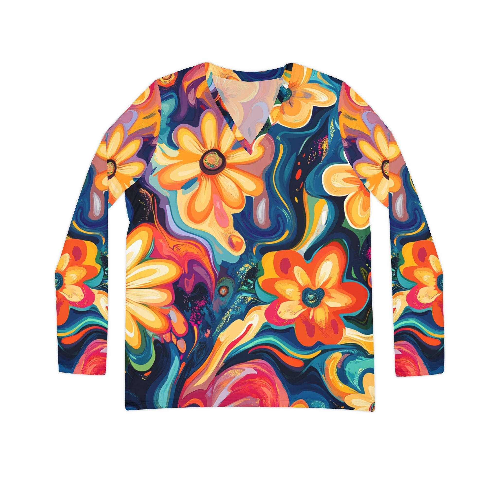 Printify Women’s Long Sleeve V-neck Shirt (AOP) 2025