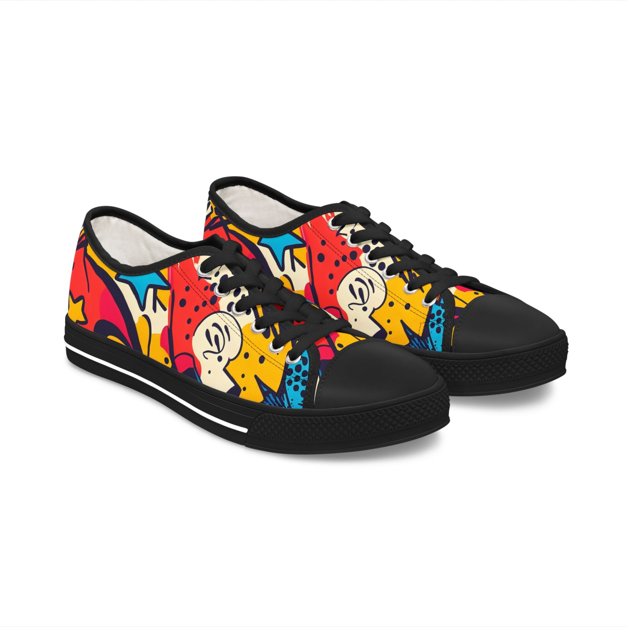 Women's Low Top Sneakers, Artsulli - Art is Long, Life is Short, Shoes, Size, US 5.5, Color, Black sole, , , 12738863777871991699