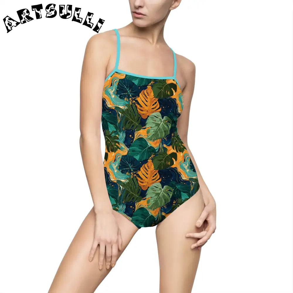 Women's One-piece Swimsuit (AOP), Artsulli - Art is Long, Life is Short, All Over Prints, Size, XS, Color, Ocean, , , 56162460857496374966