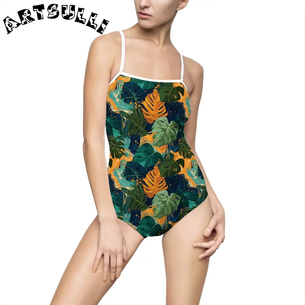 Women's One-piece Swimsuit (AOP), Artsulli - Art is Long, Life is Short, All Over Prints, Size, XS, Color, White, , , 29359116621214673939