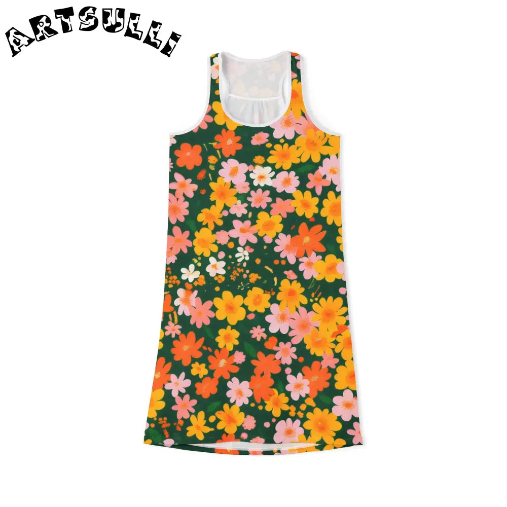Women's Racerback Dress (AOP), Artsulli - Art is Long, Life is Short, Tank Top, Size, XS, Color, White, , , 10400611539475619180
