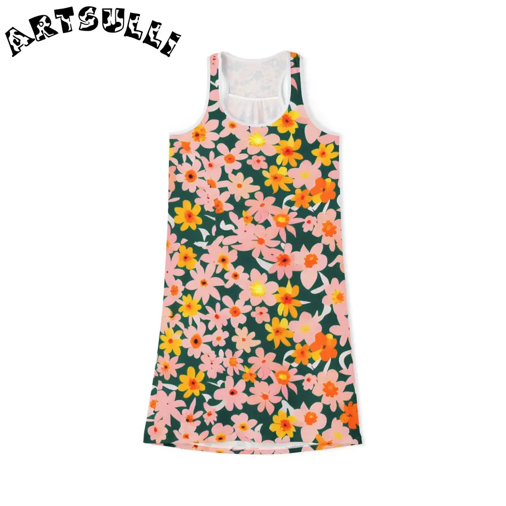 Women's Racerback Dress (AOP), Artsulli - Art is Long, Life is Short, Tank Top, Size, XS, Color, White, , , 33598132089534433036