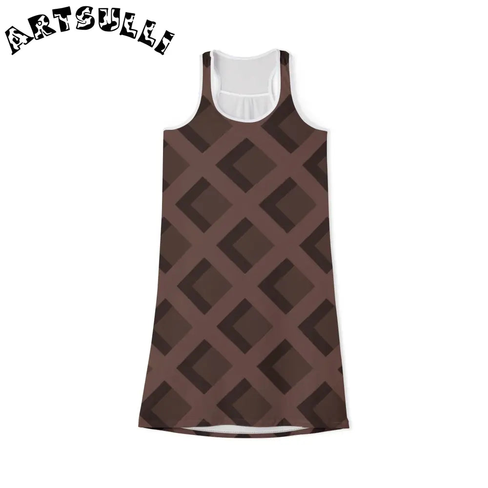 Women's Racerback Dress (AOP), Artsulli - Art is Long, Life is Short, Tank Top, Size, XS, Color, White, , , 33117422580245842215