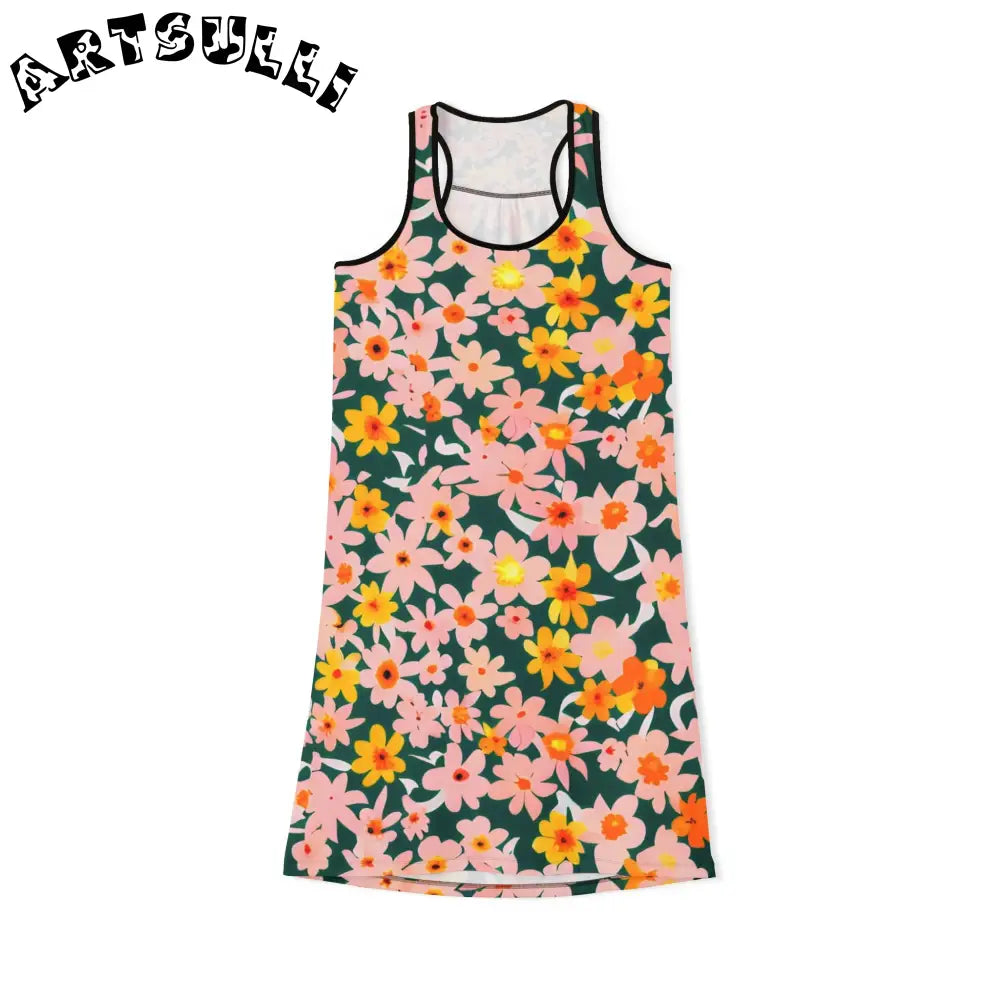 Women's Racerback Dress (AOP), Artsulli - Art is Long, Life is Short, Tank Top, Size, XS, Color, Black, , , 19193789081088537663