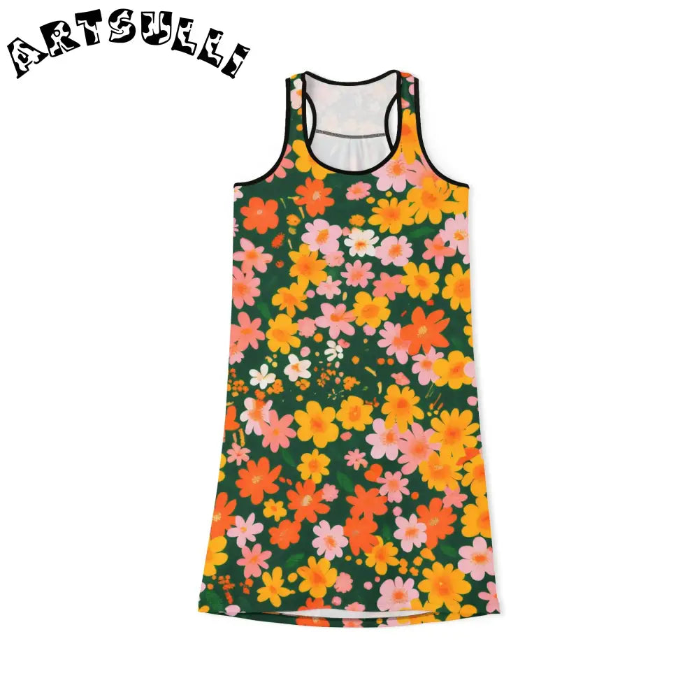 Women's Racerback Dress (AOP), Artsulli - Art is Long, Life is Short, Tank Top, Size, XS, Color, Black, , , 33970344586895594351