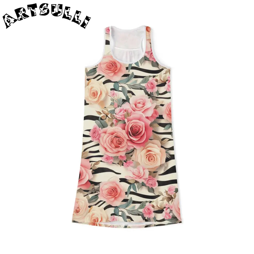 Women's Racerback Dress (AOP), Artsulli - Art is Long, Life is Short, Tank Top, Size, XS, Color, White, , , 23746593946847978082