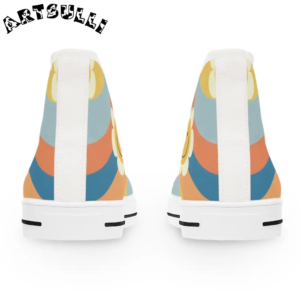 Womens Rainbow Flower Breathable Polyester Canvas High Tops, Artsulli - Art is Long, Life is Short, Shoes, , , , , , , 