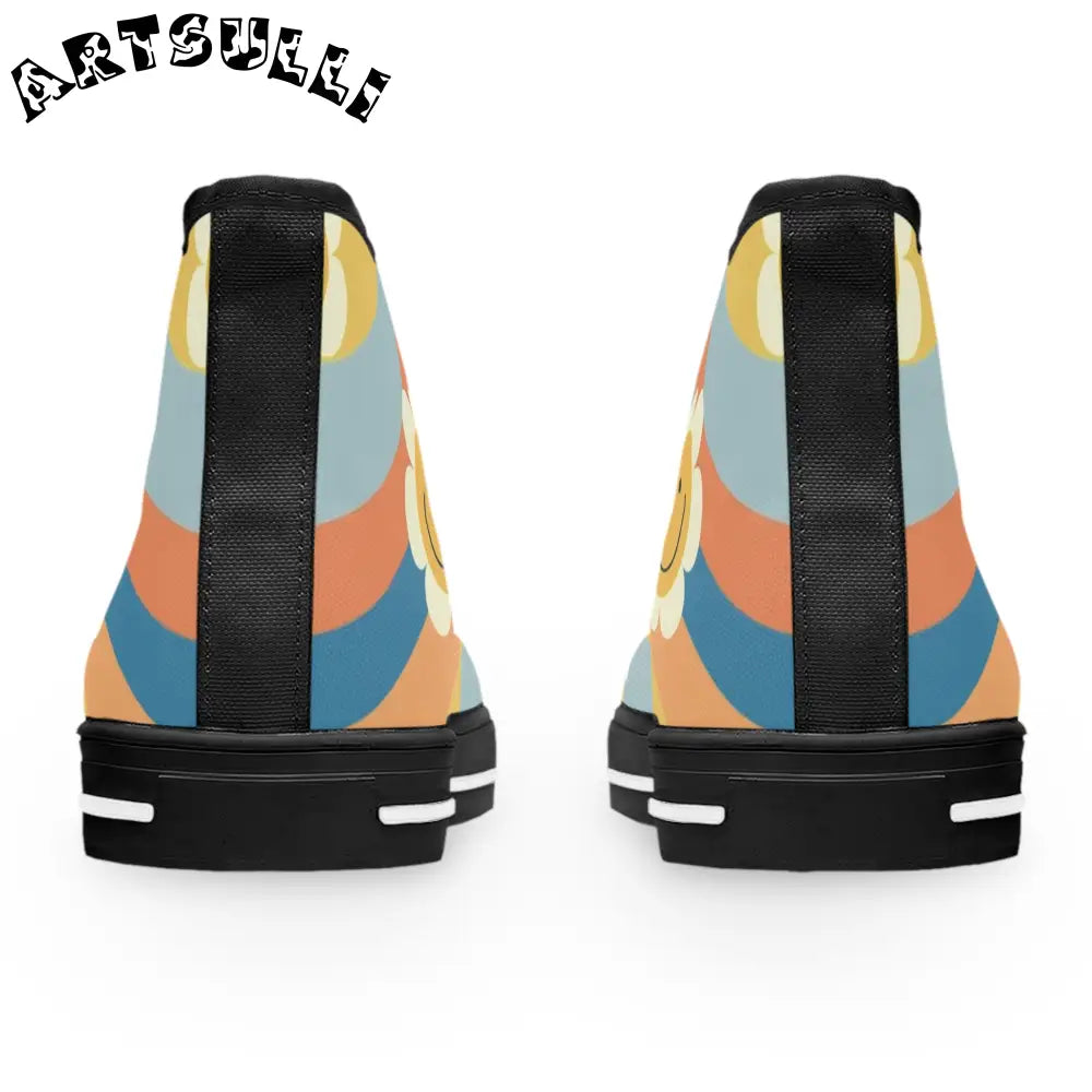 Womens Rainbow Flower Breathable Polyester Canvas High Tops, Artsulli - Art is Long, Life is Short, Shoes, , , , , , , 