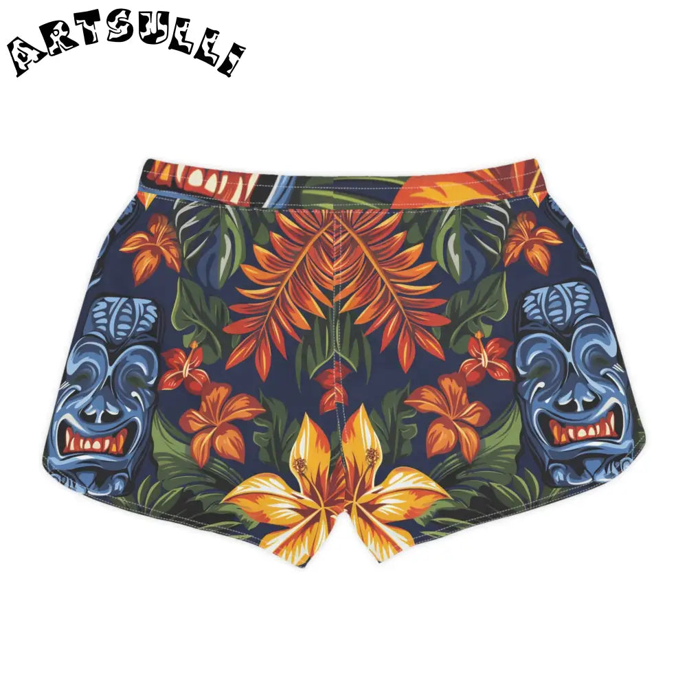 Womens Tropical Print Athletic Shorts, Artsulli - Art is Long, Life is Short, All Over Prints, , , , , , , 