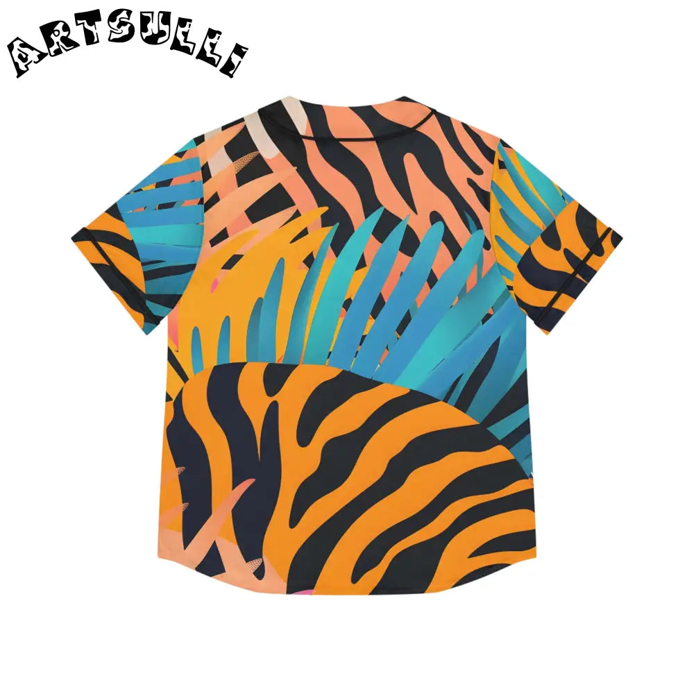 Womens Tropical Tiger AOP Baseball Jersey, Artsulli - Art is Long, Life is Short, All Over Prints, , , , , , , 