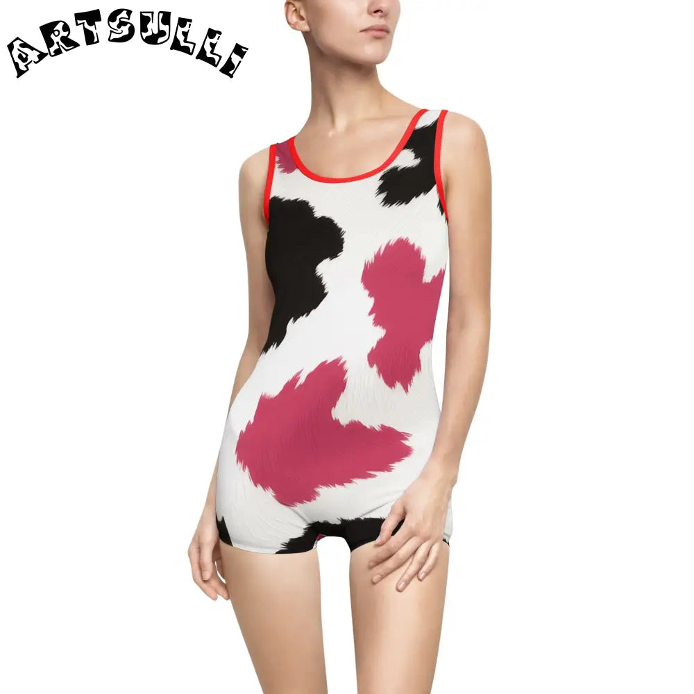 Women's Vintage Swimsuit (AOP), Artsulli - Art is Long, Life is Short, All Over Prints, Color, Red, Size, XS, , , 29762149324904637869