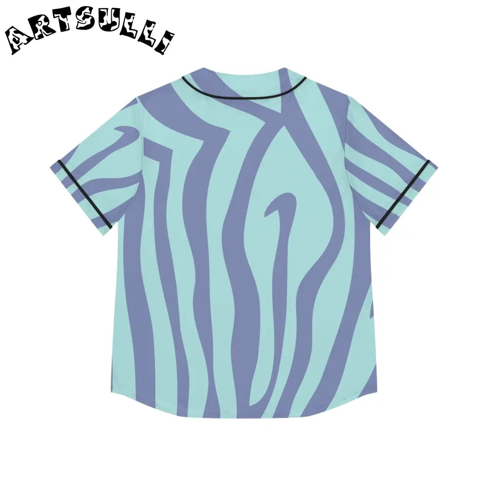 Womens Wavy Stripe AOP Baseball Jersey, Artsulli - Art is Long, Life is Short, All Over Prints, , , , , , , 